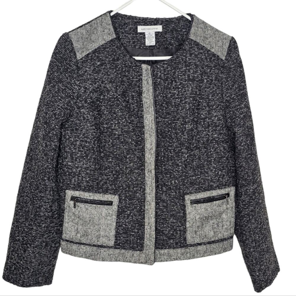 Liz Claiborne Wool Blend Zip Up Pocketed Jacket *FLAW*